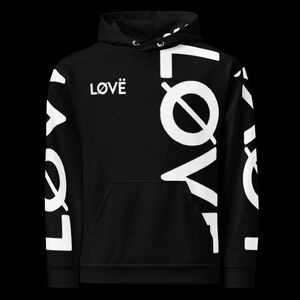LOVE Black and White Graphic Hoodie “Aaron Carters fight night hoody”!